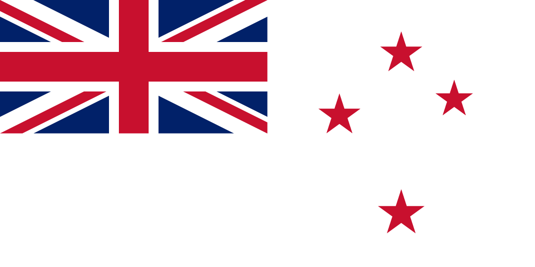 Union Jack in top right and Southern cross on right against white background